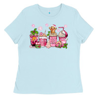 Baby Blue pink christmas coffee cups Ladies Tee - Zillion Design Studio