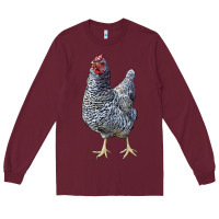 Burgundy Dominique Chicken Long Sleeve Tee - LillyAllenDesigns