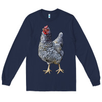 Navy Dominique Chicken Long Sleeve Tee - LillyAllenDesigns