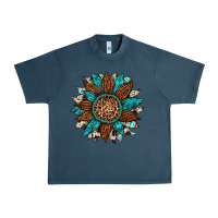 Midnight Navy gemstone cowhide leopard turquoise sunflower Urban Heavy Tee - Artiststas