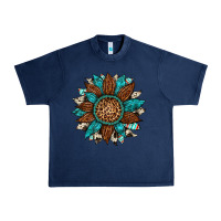 Navy gemstone cowhide leopard turquoise sunflower Urban Heavy Tee - Artiststas