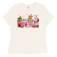 Bone pink christmas coffee cups Ladies Tee - Zillion Design Studio