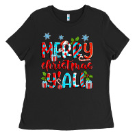 Black merry christmas y'all Ladies Tee - Zillion Design Studio