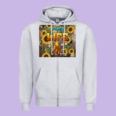 Camp Life Zipper Hoodie Designed By Nancycooperartshop