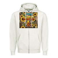 Oatmeal Heather camp life Zipper Hoodie - NancyCooperArtShop