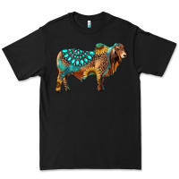 Black brahman bull gemstone turquoise and sunflower Premium Tee - RanaPortraitStore