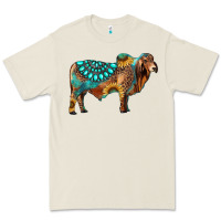 Bone brahman bull gemstone turquoise and sunflower Premium Tee - RanaPortraitStore