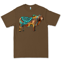 Cacao brahman bull gemstone turquoise and sunflower Premium Tee - RanaPortraitStore