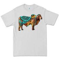 Dove Grey brahman bull gemstone turquoise and sunflower Premium Tee - RanaPortraitStore