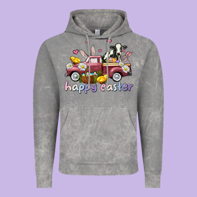 Happy Easter Trucks Vintage Hoodie Designed By Adodesignshop
