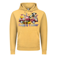 Vintage Mustard happy easter trucks Vintage Hoodie - AdoDesignShop