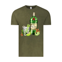Vintage Olive gin tonic bottle and cocktail Vintage Tee - AdoDesignShop