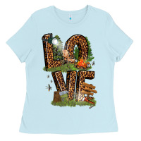 Baby Blue love camping Ladies Tee - texasbilliewilder