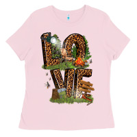 Bubblegum Pink love camping Ladies Tee - texasbilliewilder