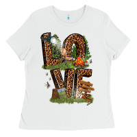 White love camping Ladies Tee - texasbilliewilder