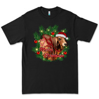 Black merry Christmas brahman bull Premium Tee - RanaPortraitStore
