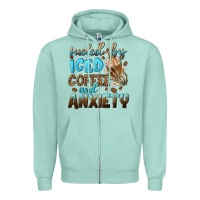 Seafoam fueled by iced coffee and anxiety Zipper Hoodie - NancyCooperArtShop