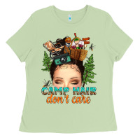 Matcha messy bun camp hair dont care Ladies Tee - texasbilliewilder