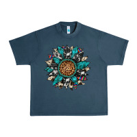 Midnight Navy cowhide leopard serape gemstone  sunflower Urban Heavy Tee - Artiststas