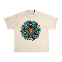 Cowhide Leopard Serape Gemstone  Sunflower Urban Heavy Tee | Teevron