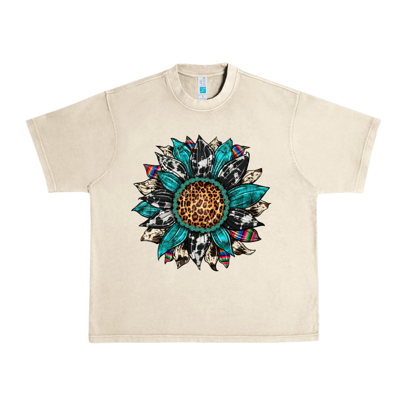 Cowhide Leopard Serape Gemstone  Sunflower Urban Heavy Tee by Artiststas | Teevron