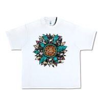 White cowhide leopard serape gemstone  sunflower Urban Heavy Tee - Artiststas