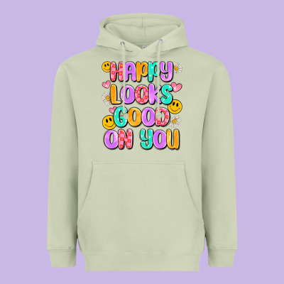 Happy Looks Good On You Heavyweight Hoodie Designed By Artiststas