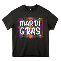 Asphalt mardi gras fleur de lis brush stroke Heavy Core Tee - Artiststas