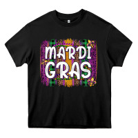 Black mardi gras fleur de lis brush stroke Heavy Core Tee - Artiststas