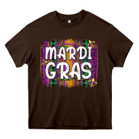 Chocolate Brown mardi gras fleur de lis brush stroke Heavy Core Tee - Artiststas