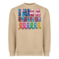 I Am A Survivor With All Cancer Ribbons Heavyweight Sweatshirt | Teevron