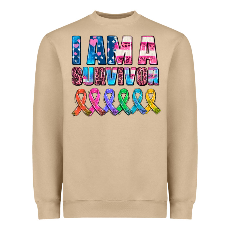 I Am A Survivor With All Cancer Ribbons Heavyweight Sweatshirt by AdoDesignShop | Teevron