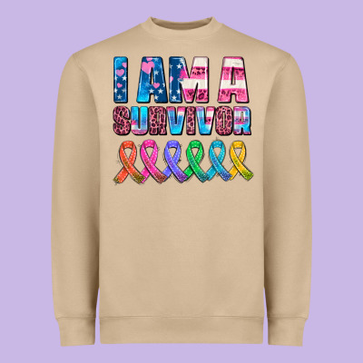 I Am A Survivor With All Cancer Ribbons Heavyweight Sweatshirt Designed By Adodesignshop