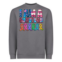 Storm i am a survivor with all cancer ribbons Heavyweight Sweatshirt - AdoDesignShop