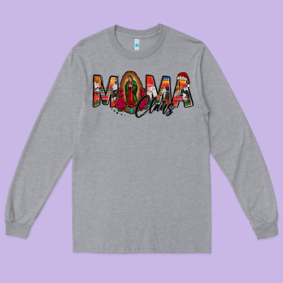 Mama Claus Lady Of Guadalupe Long Sleeve Tee Designed By Jasminsmagicworld