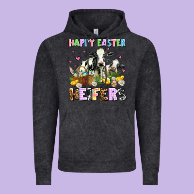 Happy Easter Heifer's Vintage Hoodie Designed By Adodesignshop