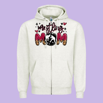 Wrestling Mom Zipper Hoodie Designed By Maliassmallbusiness