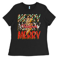 Black merry christmas lightning bolt Ladies Tee - Zillion Design Studio