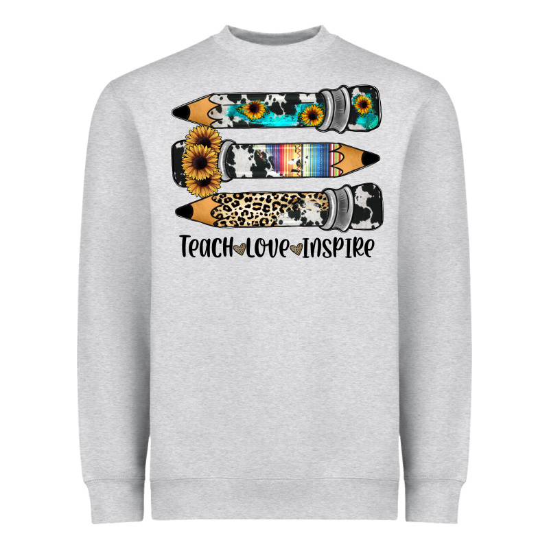 Western Pencils Teach Love Inspire Heavyweight Sweatshirt by JahusDesignShop | Teevron