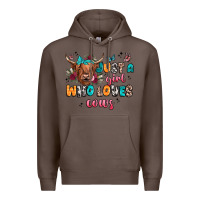 Coffee just a girl who loves cows Premium Hoodie - JahusDesignShop