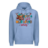 Colony Blue just a girl who loves cows Premium Hoodie - JahusDesignShop