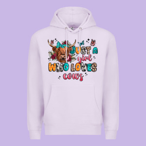 Just A Girl Who Loves Cows Premium Hoodie Designed By Jahusdesignshop