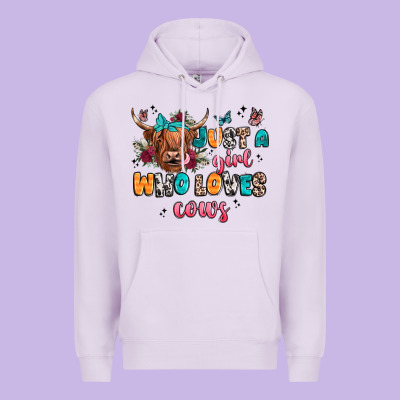 Just A Girl Who Loves Cows Premium Hoodie Designed By Jahusdesignshop