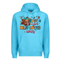 Ocean Blue just a girl who loves cows Premium Hoodie - JahusDesignShop