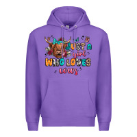 Purple just a girl who loves cows Premium Hoodie - JahusDesignShop