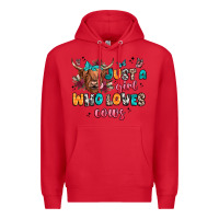 Red just a girl who loves cows Premium Hoodie - JahusDesignShop