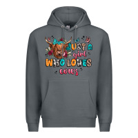 Rock just a girl who loves cows Premium Hoodie - JahusDesignShop