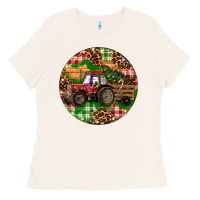 Bone Christmas Farm Red Tractor Ladies Tee - RanaPortraitStore