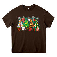 Chocolate Brown christmas trees with baseball Heavy Core Tee - Zillion Design Studio