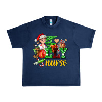 Navy jolly nurse with Christmas element Urban Heavy Tee - AdoDesignShop